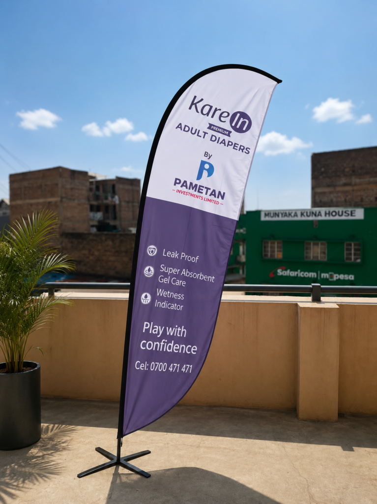 Feather Banners in Kenya | Custom Feather Flags Printing | Artsy Branding