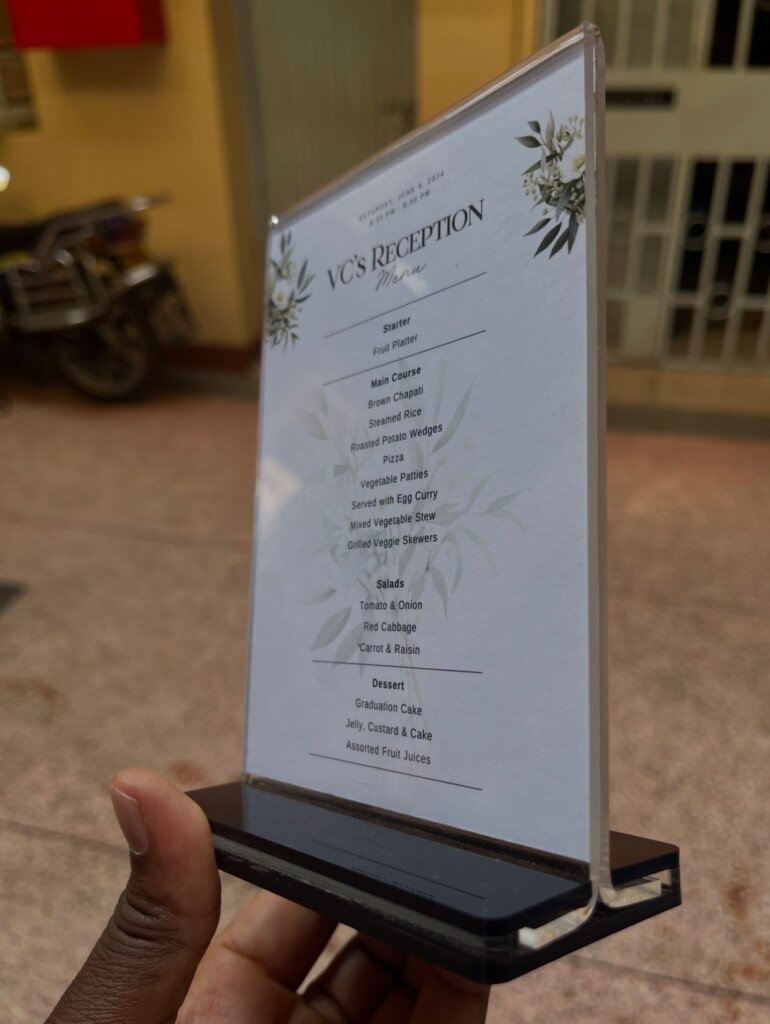 Acrylic Table Menu Stand