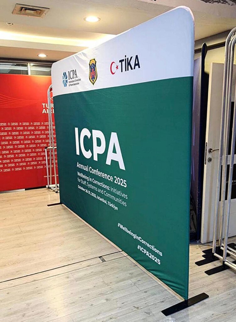Custom straight tension fabric backdrop for conferences and events in Nairobi, Kenya