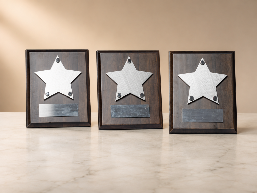 Sheriff Shield Crystal Awards with Silver Stars