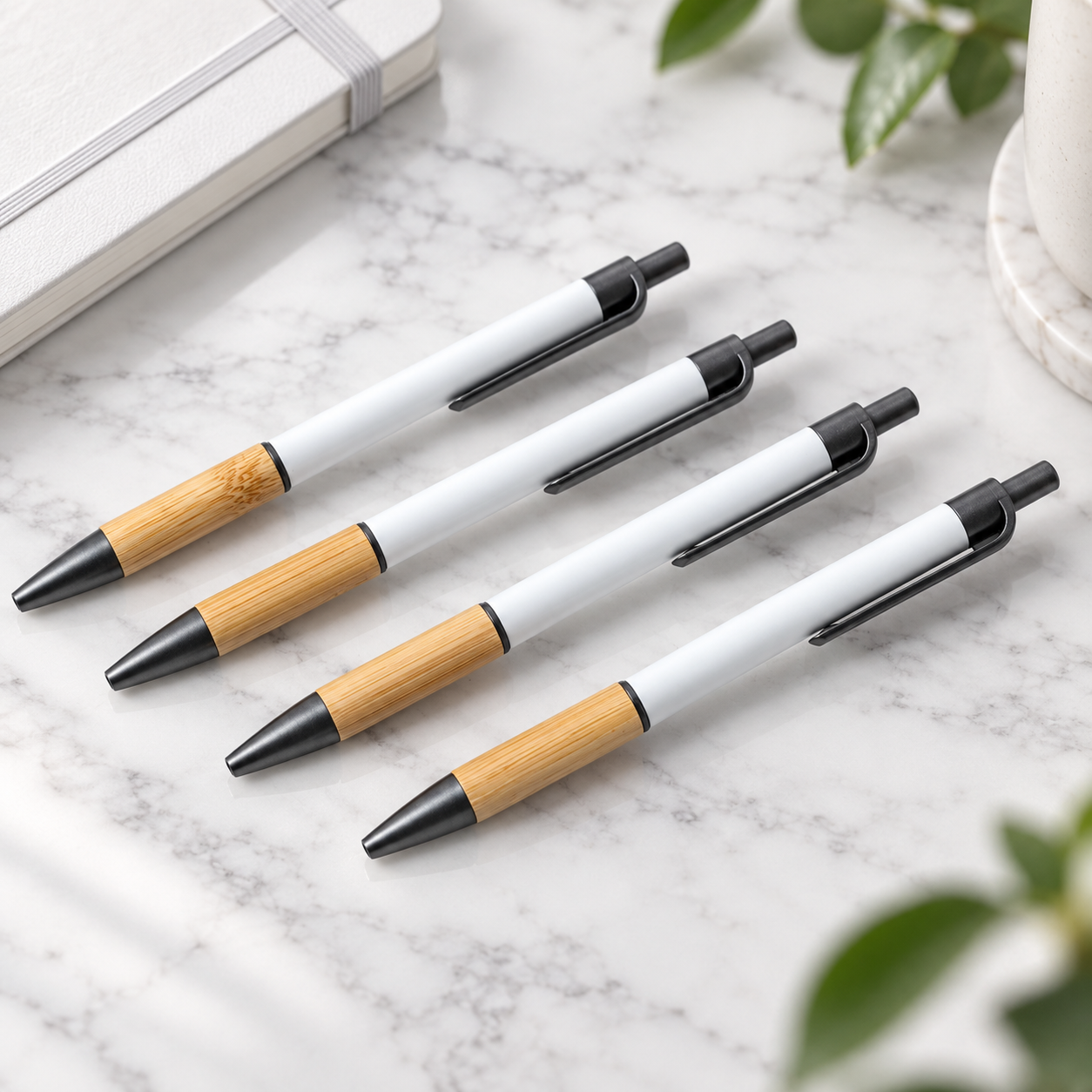 White Code 001 Pens with Wood-Tone Grips