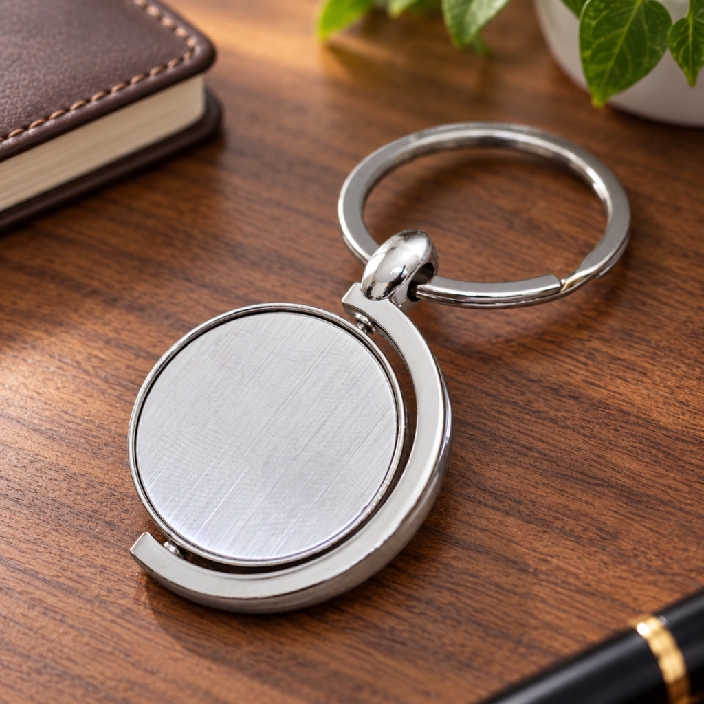 Half-Circle Rotating Metal Keyring