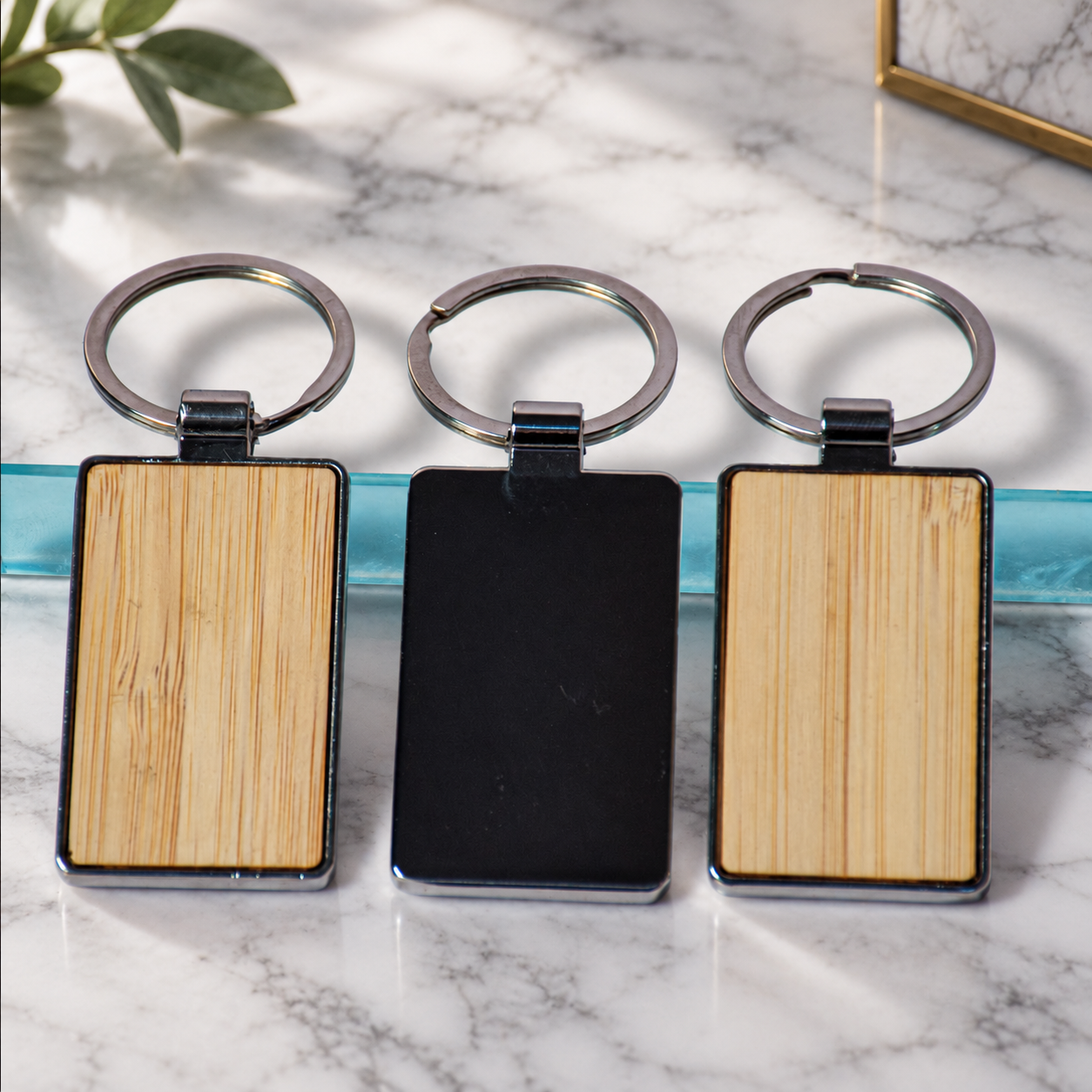 Rectangular Bamboo Keyrings