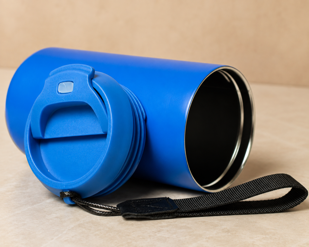 Blue Boba Thermal Flask with Carry Strap