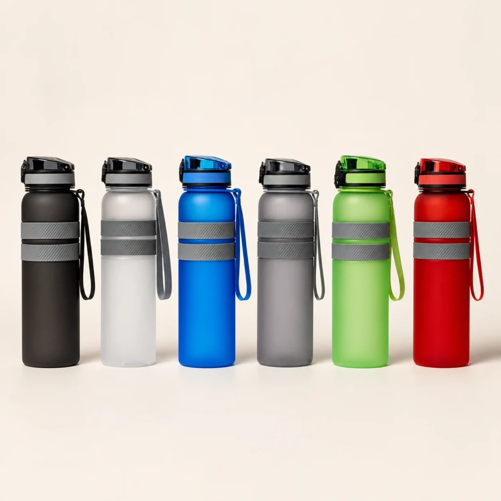 Branded 750ml rubber plastic water bottles in multiple colours Kenya