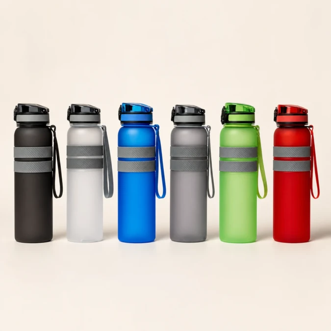 Branded 750ml rubber plastic water bottles in multiple colours Kenya