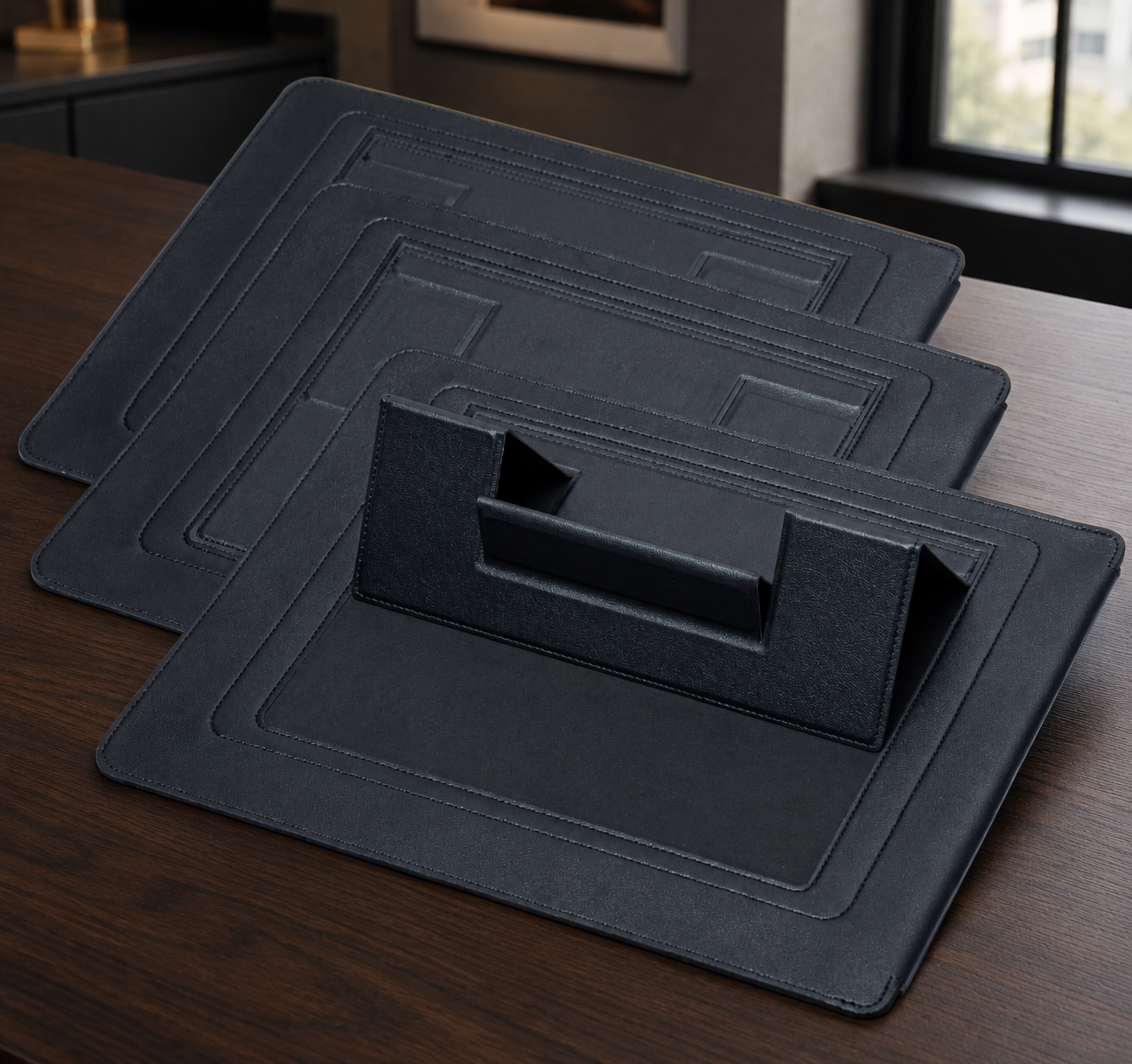 Black Laptop Sleeve with Folding Stand
