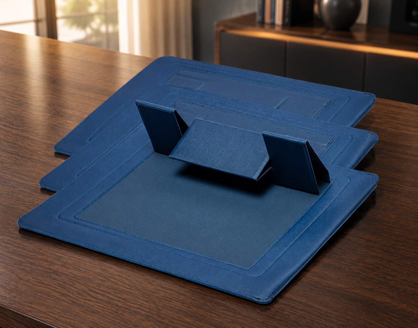 Blue Laptop Sleeve with Folding Stand