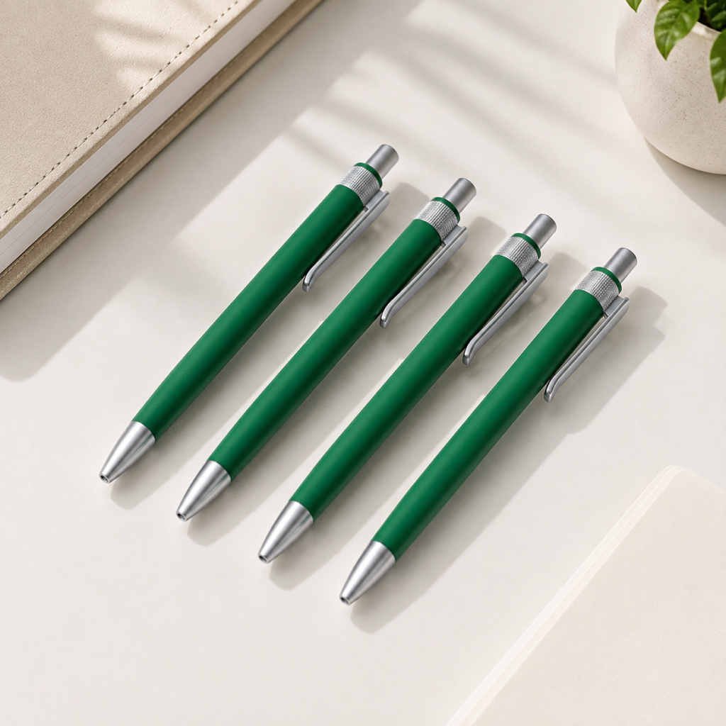 Green Code 005 Pens with Silver Trim