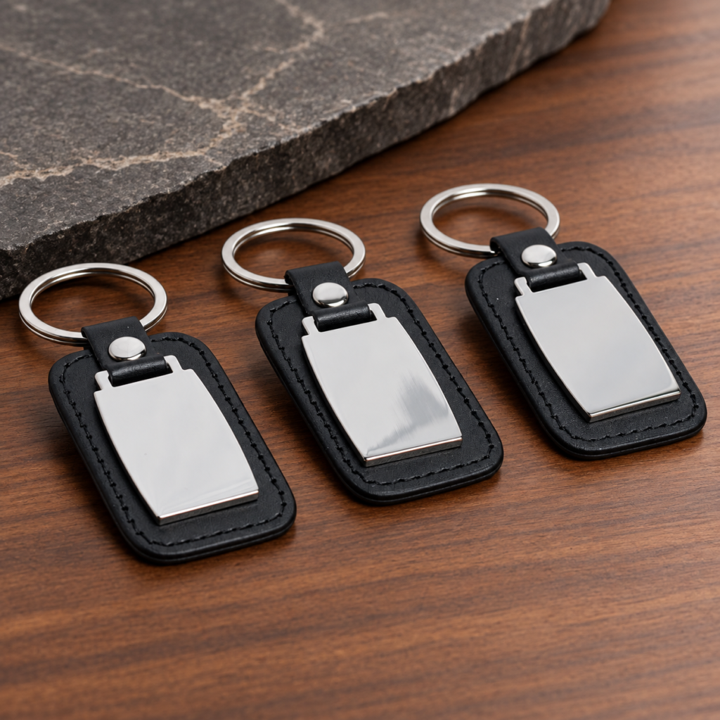Black Code P010 Keyrings with Silver Panels