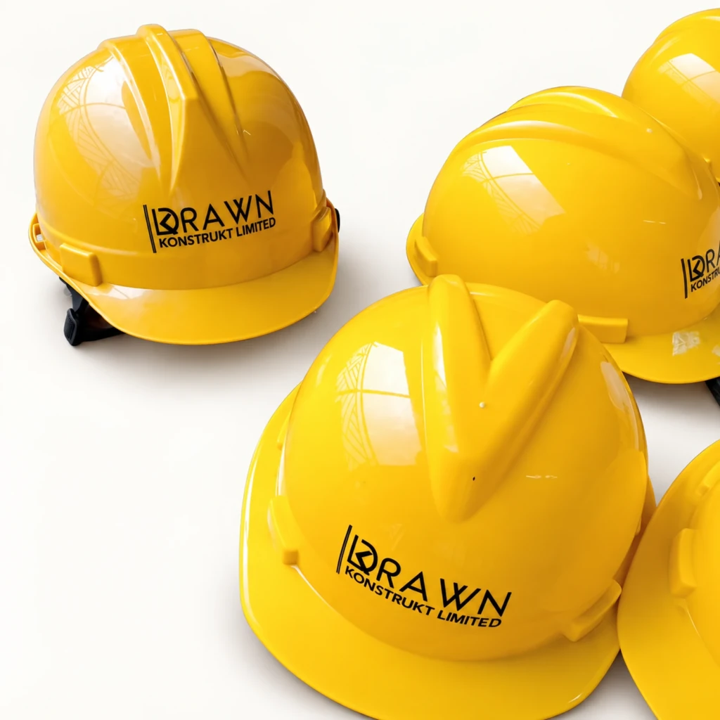 Branded Yellow Safety Helmets