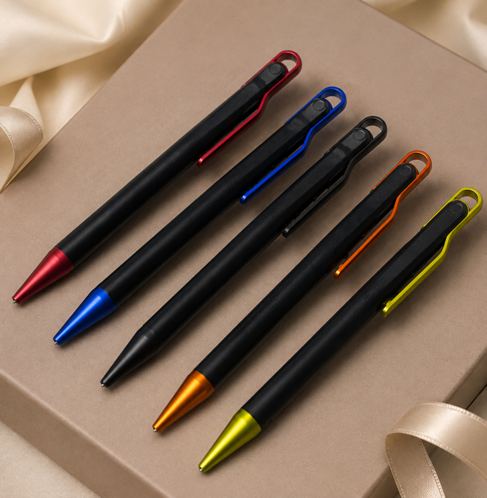 Curved Plastic Pens in Assorted Colours