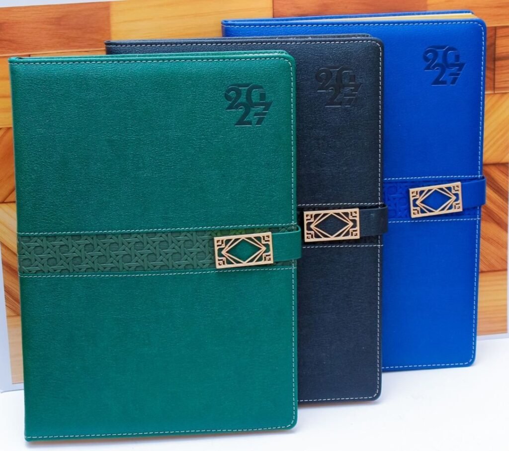 A4 2027 diary design 002, showing the supplier cover design