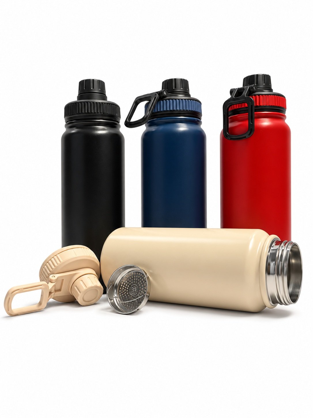 600ml Carry Handle Thermal Flasks, showing the actual reference design on a white background