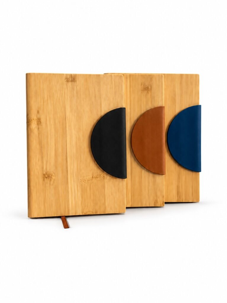 A5 Bamboo Flap Notebooks NOT025, showing the actual reference design on a white background