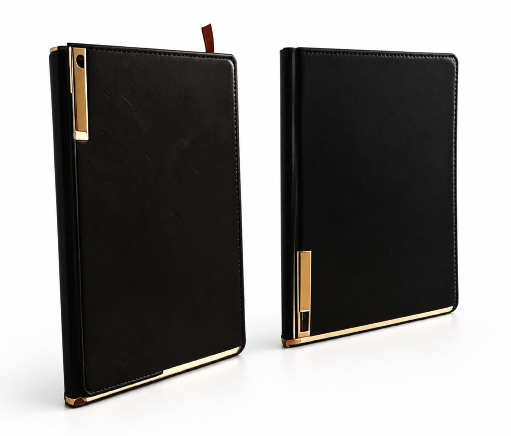 A5 Metal Trim Notebooks NOT027, showing the actual reference design on a white background
