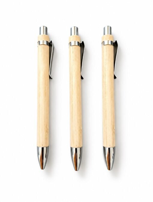 Silver Clip Bamboo Pens, showing the actual reference design on a white background