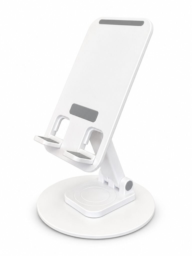 Rotating Round Base Phone Stands, showing the actual reference design on a white background