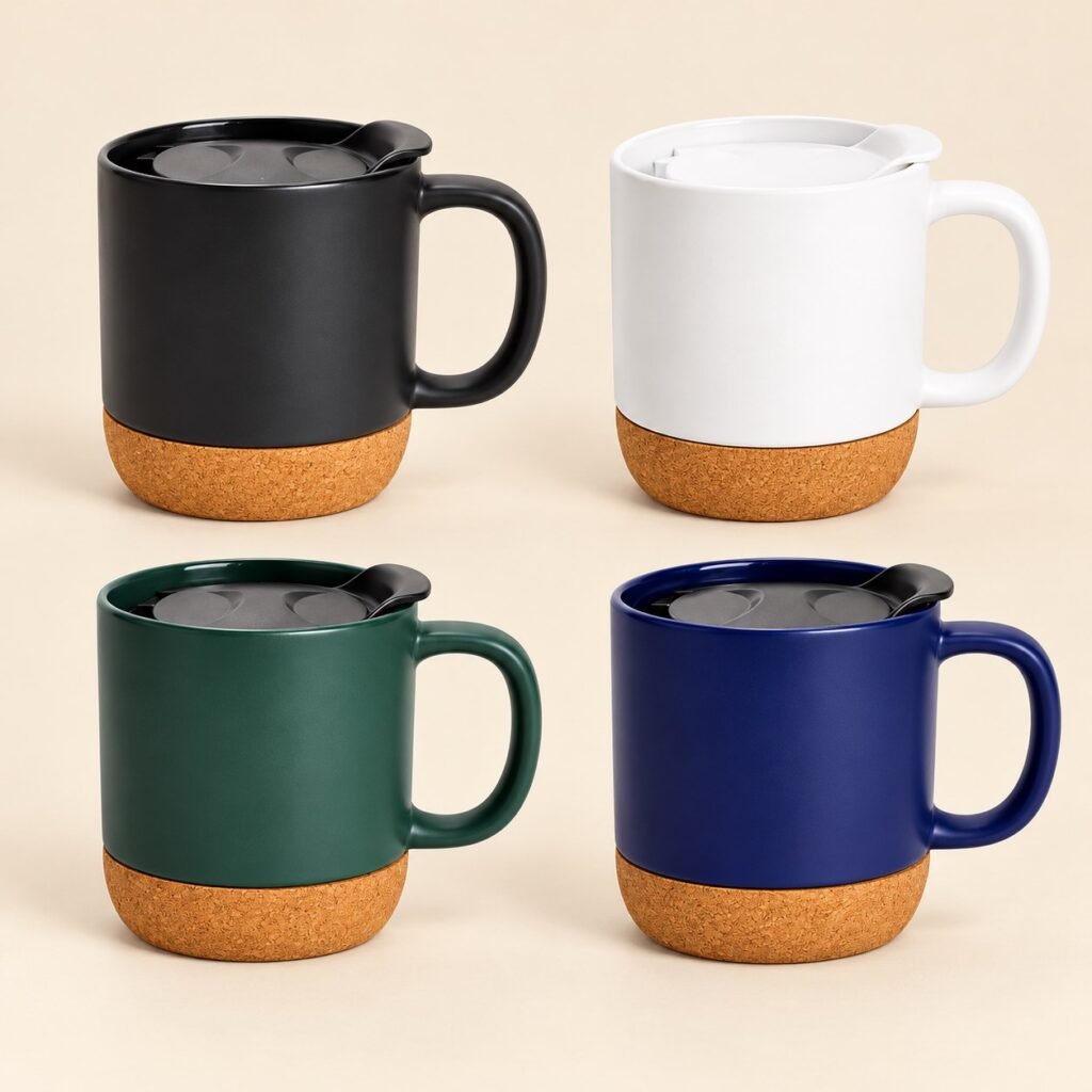 Branded Matte Ceramic Mugs with Cork Bases Nairobi